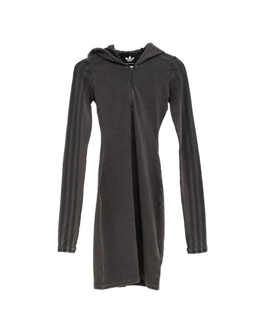 Adidas Black X Avavav Logo-Embroidered Hooded Mini Dress