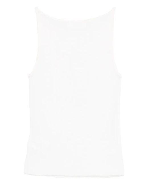 Lisa Yang White Lynette Sleeveless Top