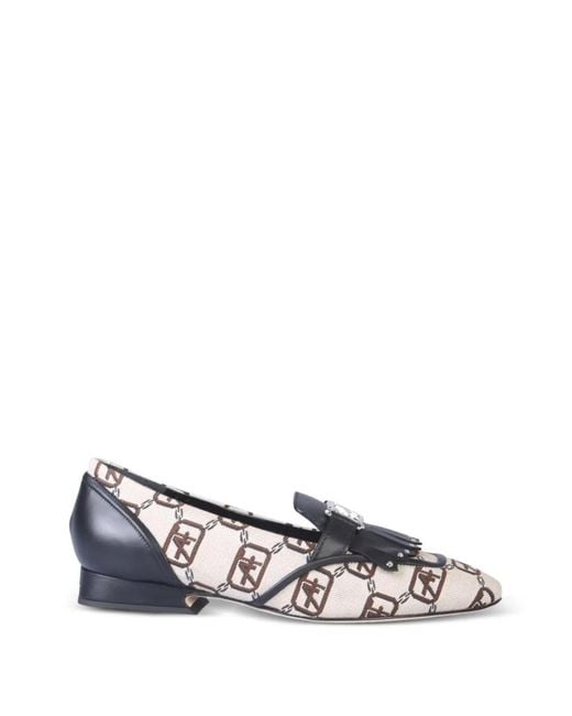 Alberta Ferretti White Pumps Mit Logo-Muster