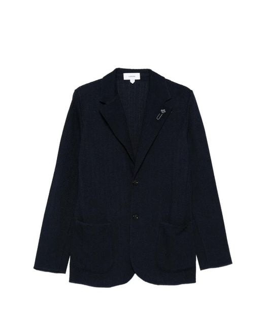 Lardini Blue Notched-Lapel Blazer for men