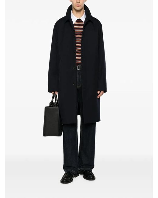 A.P.C. Blue Concealed-Button Coat for men