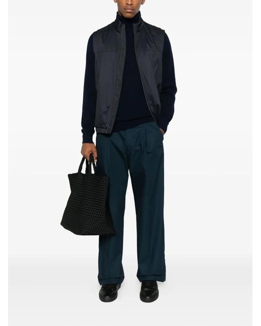 Fedeli Blue Turtleneck Sweater for men
