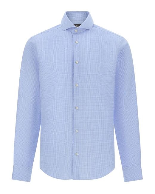 Camisa con cuello nápoles Boggi de hombre de color Blue