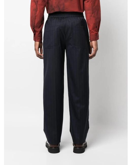 Lanvin Blue Pinstriped Straight-leg Trousers for men