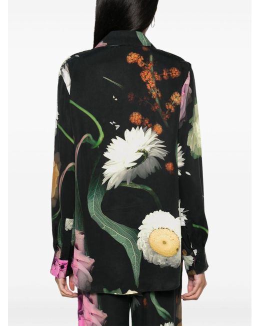 Chemise à fleurs Stine Goya en coloris Black