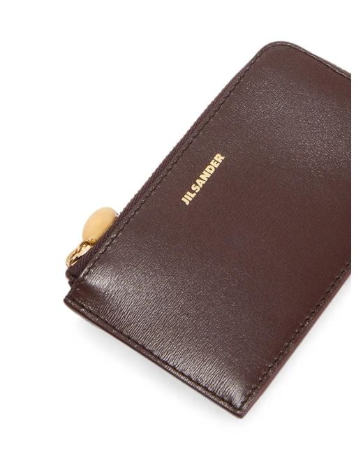 Jil Sander Brown Goji Coin Purse Small