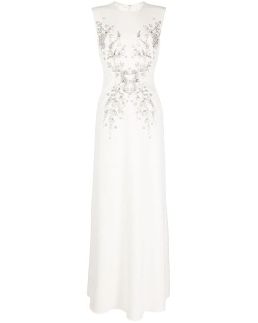 Jenny Packham White Misty Bead-embellished Dress