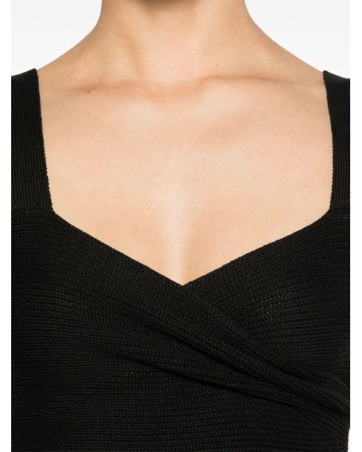 Loulou Studio Black Abaca Knitted Wrap Top