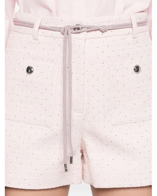 Maje Pink Embellished Tailored Shorts