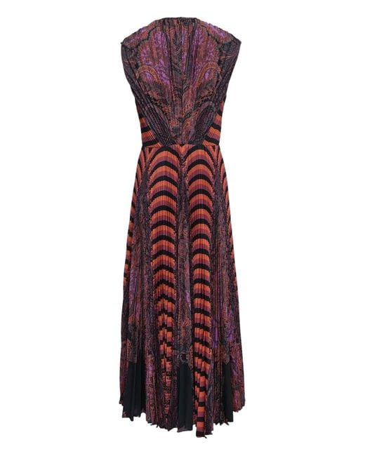 Ulla Johnson Purple Violeta Pleated Sleeveless Midi Dress