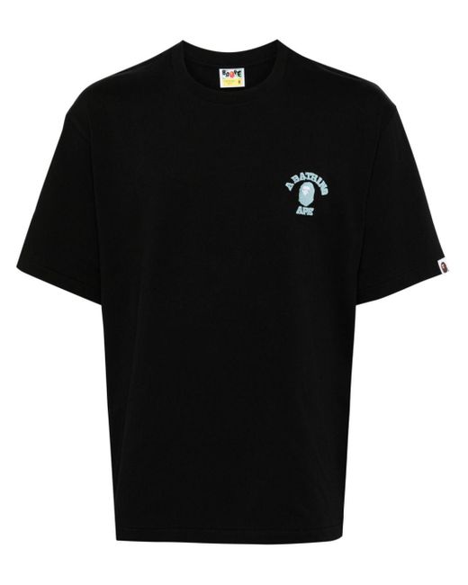メンズ A Bathing Ape Embroidered-logo Cotton T-shirt Black