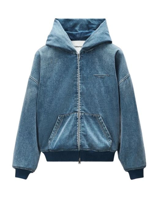Alexander Wang フーデッド デニムジャケット Blue