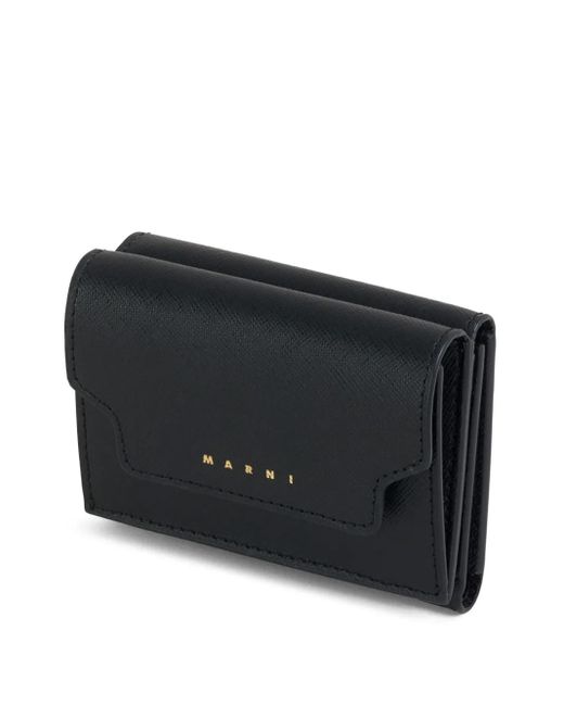 Marni Black Tri-Fold Leather Wallet