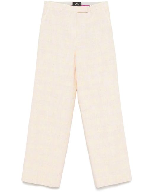 Etro White Slub-Texture Trousers
