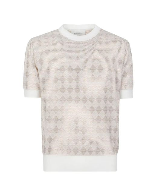 Ballantyne White Diamond-Pattern T-Shirt for men