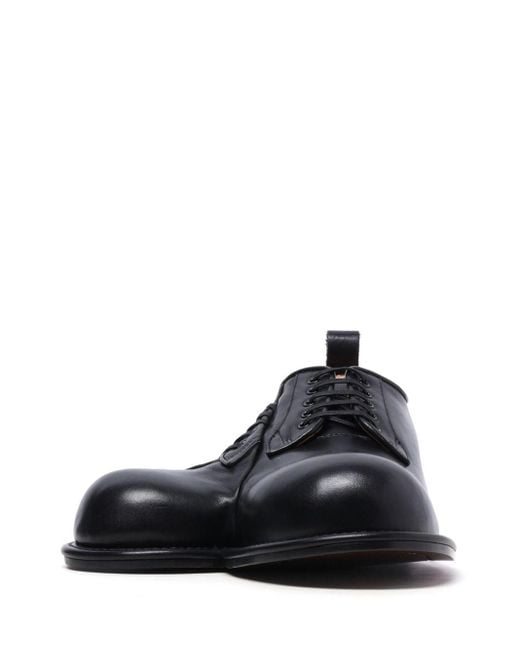 Comme des Garçons Black Asymmetric Leather Derby Shoes for men