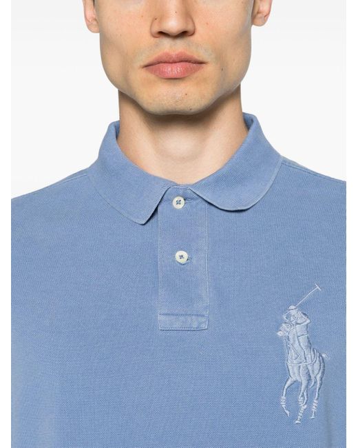 Polo Ralph Lauren Blue Logo Embroidery Polo Shirt for men