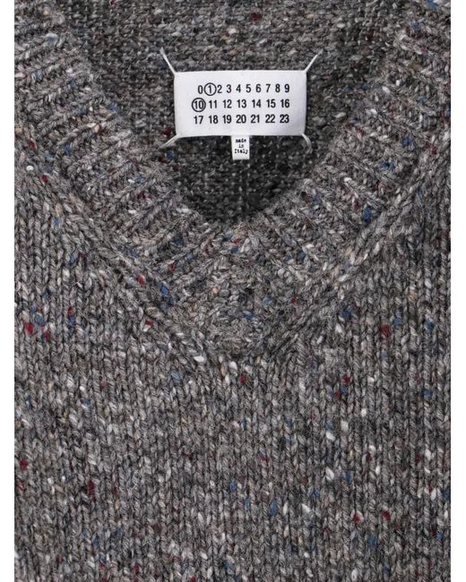 Maison Margiela Gray V-Neck Sweater for men