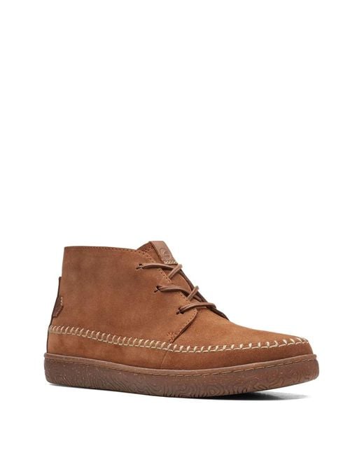 Clarks Brown Hodson Suede Desert Boots for men