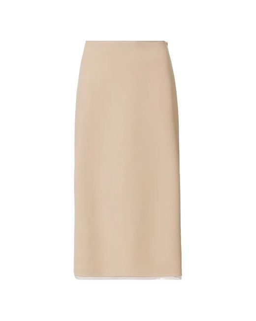 Fabiana Filippi Natural Zip-Fastening Midi Skirt