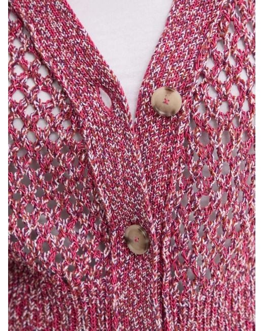 Boss Red Open-Knit Button Cardigan