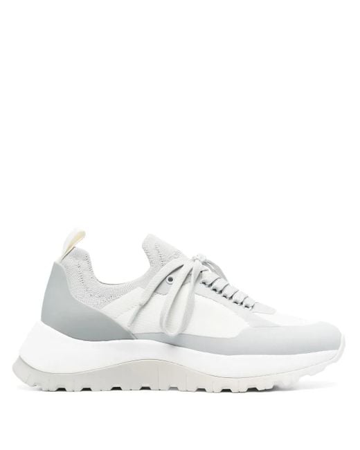 Calvin Klein White Panelled Low-Top Sneakers