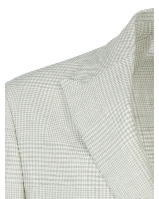 Eleventy Gray Check-Pattern Blazer for men
