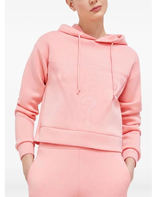 Guess Pink Drawstring Hooded Sweatshirt