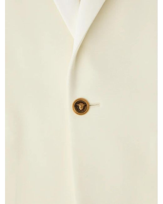 Versace White Stretch Wool Blazer for men