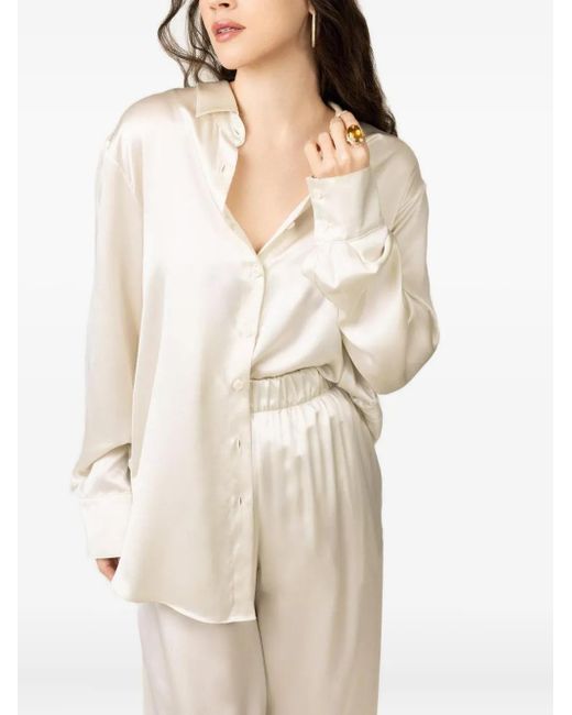 SABLYN White Theodore Long-Sleeve Blouse