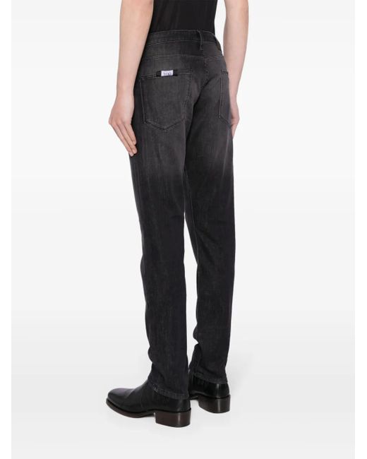Emporio Armani Gray Mid-Rise Slim-Fit Jeans for men