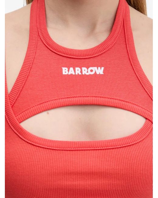 Barrow Red Cut-Out Crop Top