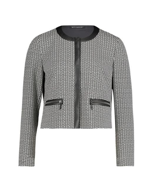 Betty Barclay Gray Geometric-Print Jacket