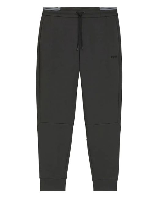 Boss Gray Panelled Drawstring Track Pants for men