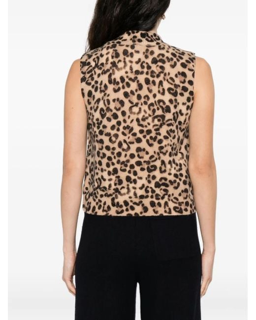 Semicouture Brown Top mit Leoparden-Print