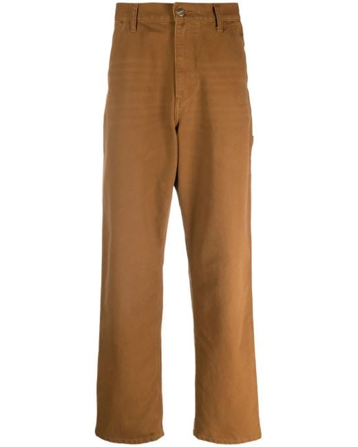Carhartt Brown Single Knee Straight-Leg Trousers for men