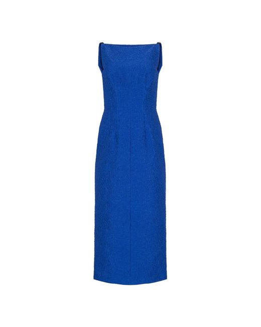 Roksanda Blue Robe Texturée À Coupe Mi-Longue Mila