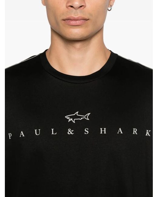 Paul & Shark T-Shirt Met Logodetail in het Black voor heren
