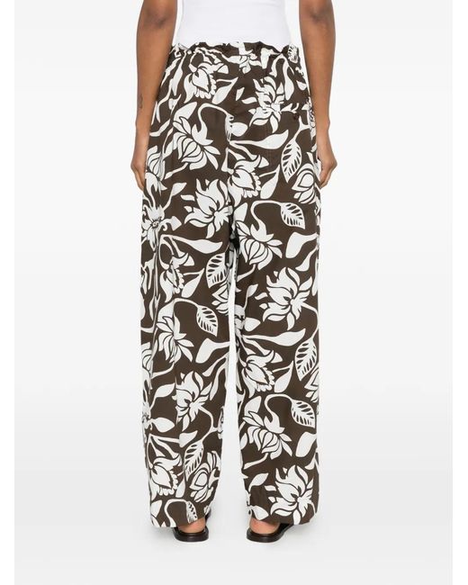 Hed Mayner White Floral-Print Drawstring Trousers