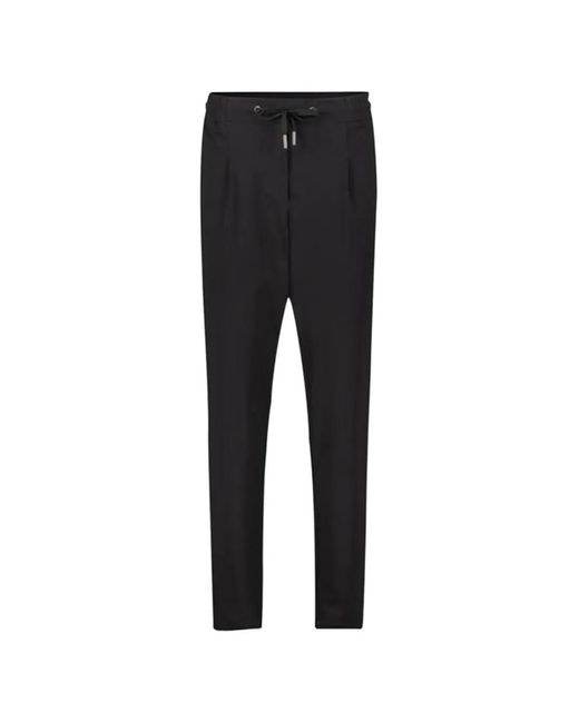 BETTY&CO Black Drawstring-Waistband Tapered Trousers