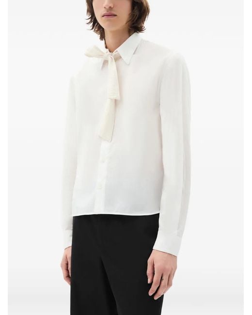 Camicia Stack Con Nodo di Ann Demeulemeester in White da Uomo