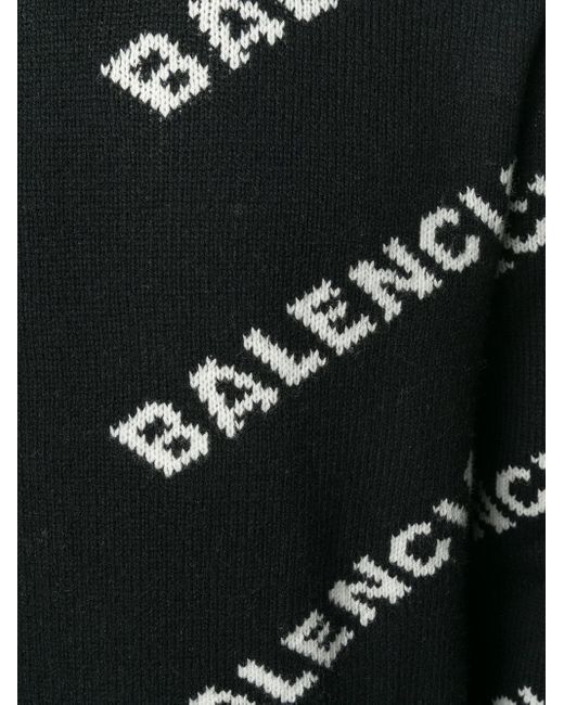 Jersey con logo en intarsia Balenciaga de hombre de color Black
