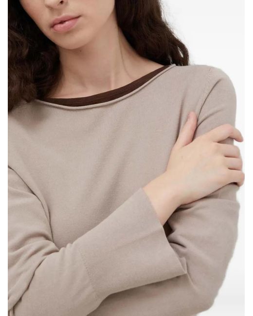 Marc O' Polo Natural Boat-Neck Long-Sleeved Sweater