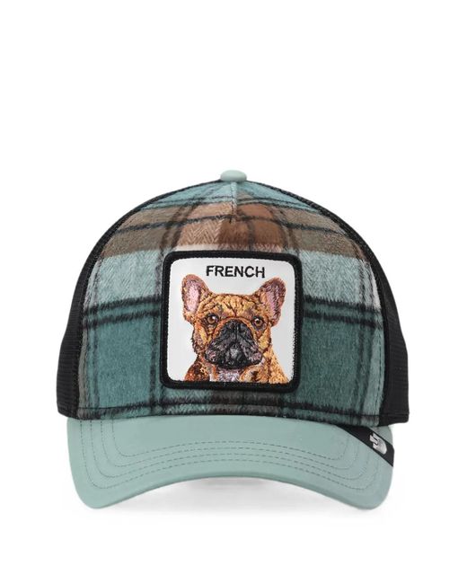 Goorin Bros Green Check-Pattern Logo-Patch Cap for men