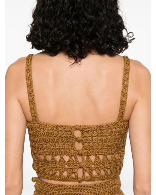 Elie Saab Brown Cotton Top
