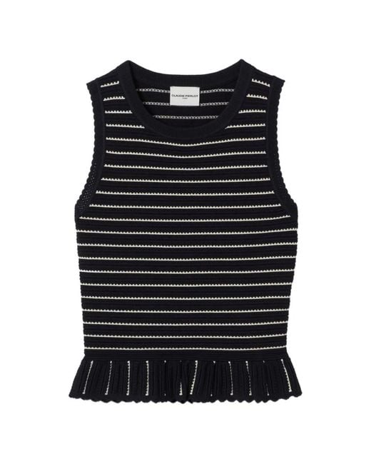 Claudie Pierlot Black Striped Knit Top