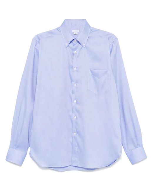 メンズ Orian コットン シャツ Blue