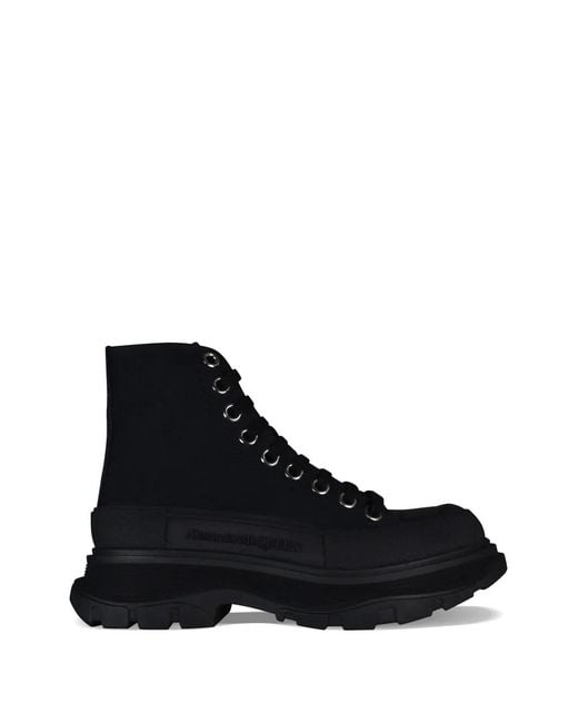 McQueen Black Tread Slick Sneakers