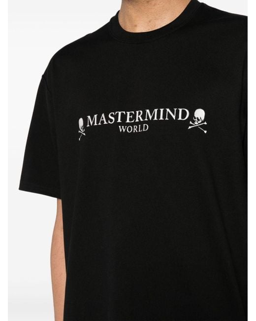 MASTERMIND WORLD Black Skull-print Cotton T-shirt for men