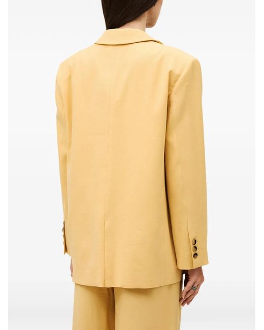 Ba&sh Yellow Dalena Single-Breasted Notched-Lapels Jacket